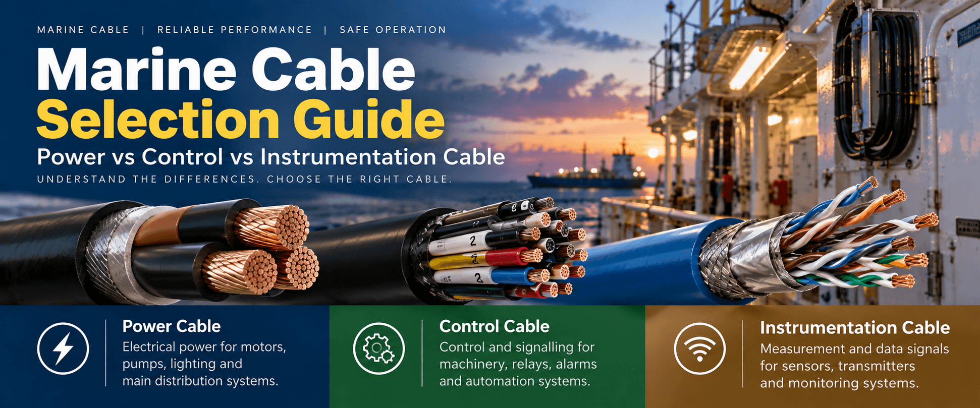Marine Cable Selection Guide | Power vs Control vs Instrumentation Cable